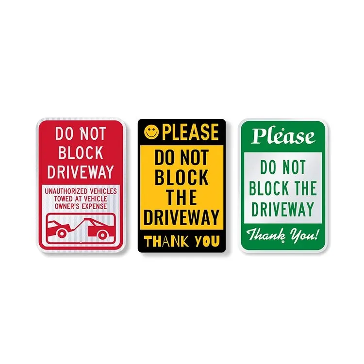 Do Not Block Driveway Street Sign