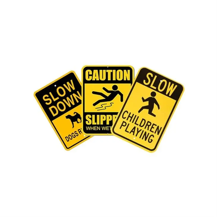 Children Playing Slow Down Sign